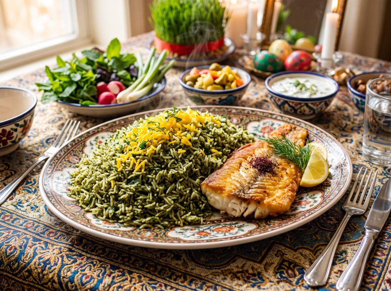 طرز تهیه سبزی پلو با ماهی شب عید؛ نسبت دقیق سبزی و ماهی سرخکرده بیبو